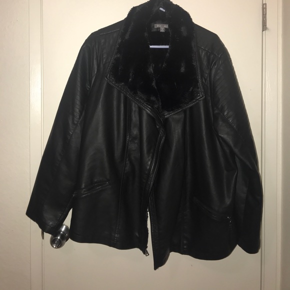 Roz & Ali Jackets & Blazers - Fur lined leather jacket